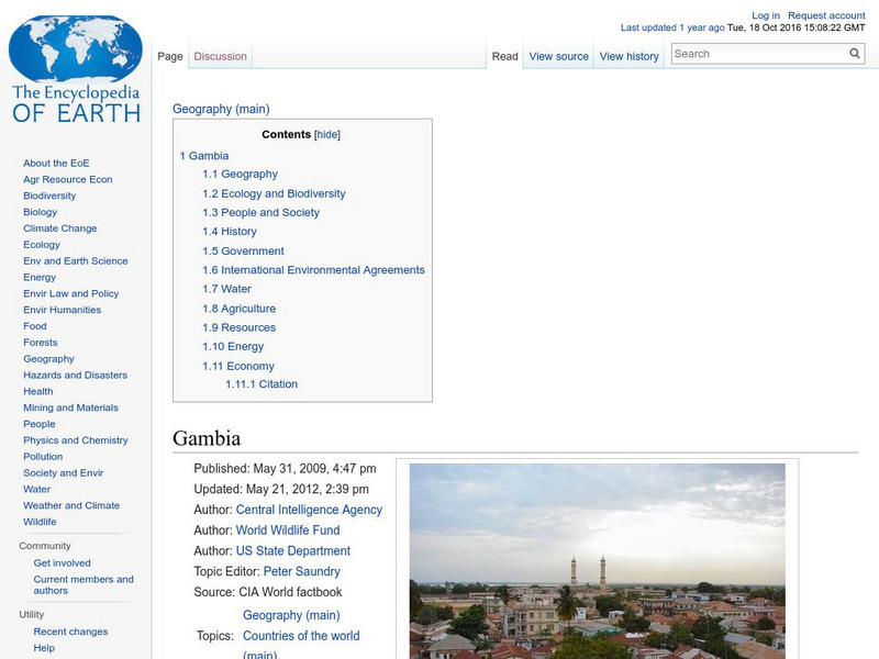 Encyclopedia of Earth: Gambia Handout Encyclopedia of Earth: Gambia Handout