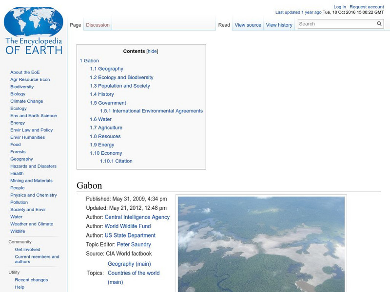 Encyclopedia of Earth: Gabon Handout