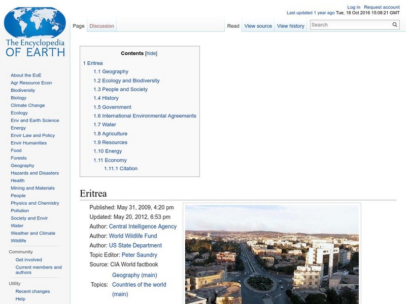 Encyclopedia of Earth: Eritrea Handout Encyclopedia of Earth: Eritrea Handout