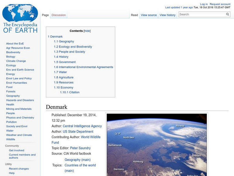 Encyclopedia of Earth: Denmark Handout