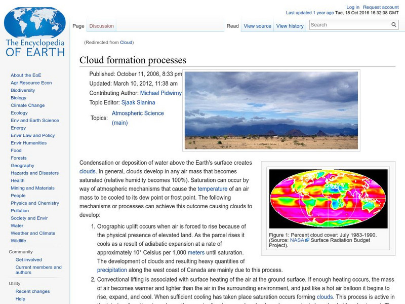 Encyclopedia of Earth: Clouds Handout