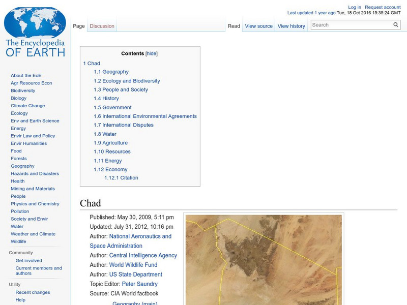 Encyclopedia of Earth: Chad Handout Encyclopedia of Earth: Chad Handout