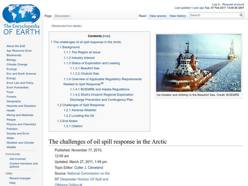 Encyclopedia of Earth: Arctic Handout Encyclopedia of Earth: Arctic Handout