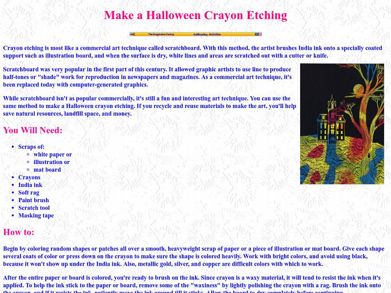 Imagination Factory: Crayon Etching Lesson Plan Imagination Factory: Crayon Etching Lesson Plan