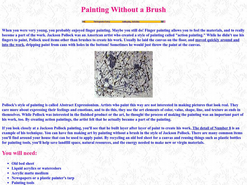 Imagination Factory: Painting Without a Brush Lesson Plan Imagination Factory: Painting Without a Brush Lesson Plan