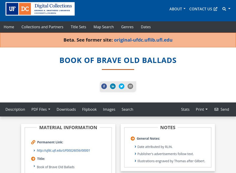 Baldwin Library: The Book of Brave Old Ballads by John Gilbert Primary Baldwin Library: The Book of Brave Old Ballads by John Gilbert Primary