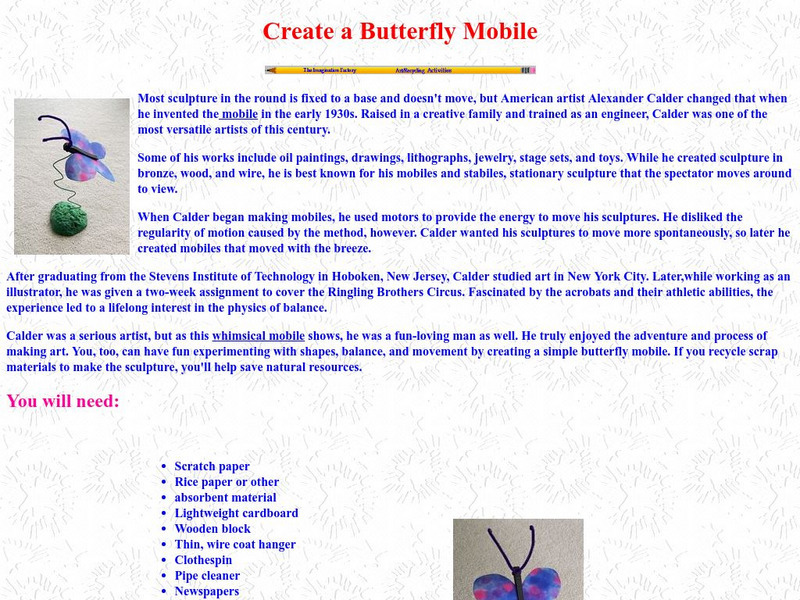 Imagination Factory: Create a Butterfly Mobile Lesson Plan Imagination Factory: Create a Butterfly Mobile Lesson Plan