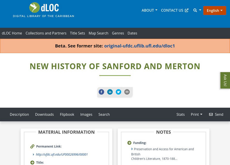 Baldwin Library: The New History of Sanford and Merton Primary