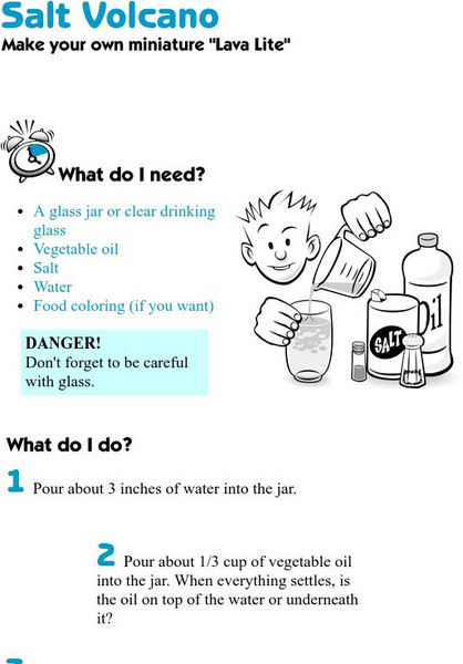 Exploratorium: Salt Volcano Activity Exploratorium: Salt Volcano Activity
