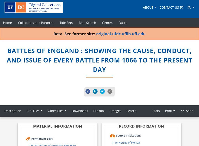 Baldwin Library: Battles of England Primary Baldwin Library: Battles of England Primary