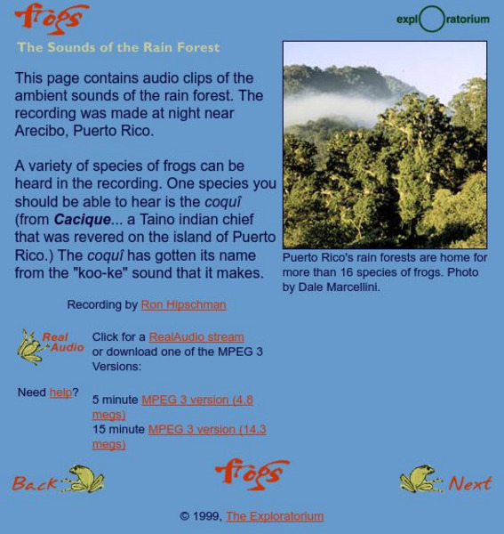 Exploratorium: The Sounds of the Rain Forest Audio