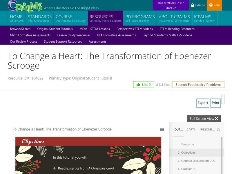 Cpalms: To Change a Heart: The Transformation of Ebenezer Scrooge Instructional Video Cpalms: To Change a Heart: The Transformation of Ebenezer Scrooge Instructional Video