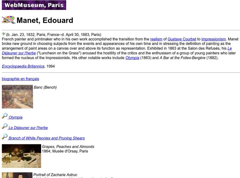 Ibiblio: Web Museum: Edouard Manet Graphic Ibiblio: Web Museum: Edouard Manet Graphic
