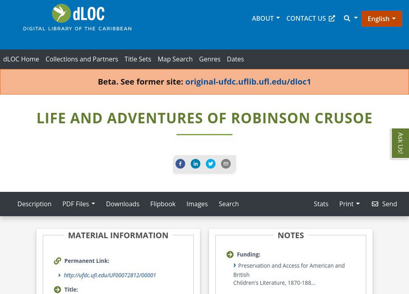 Baldwin Library: The Life and Adventures of Robinson Crusoe (Clark) Primary Baldwin Library: The Life and Adventures of Robinson Crusoe (Clark) Primary