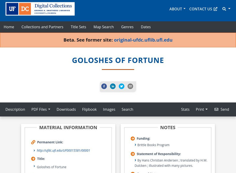 Baldwin Library: The Goloshes of Fortune Primary Baldwin Library: The Goloshes of Fortune Primary