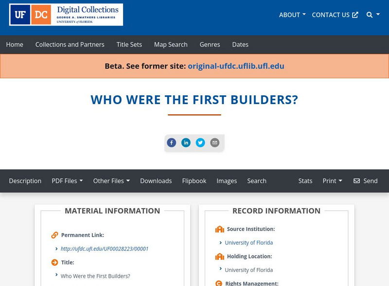 Baldwin Library: Who Were the First Builders Primary Baldwin Library: Who Were the First Builders Primary