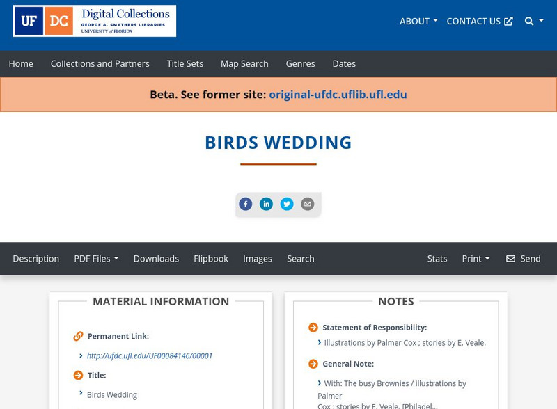 Baldwin Library: The Birds Wedding the Owl and Bat and Many Other Tales Primary