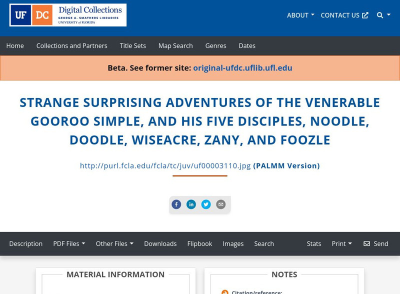 Baldwin Library: Strange Adventures of the Venerable Gooroo Simple by Beschi Primary