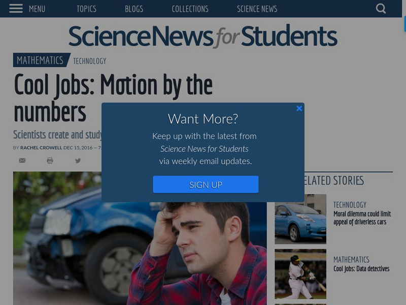 Science News for Students: Cool Jobs: Motion by the Numbers Article Science News for Students: Cool Jobs: Motion by the Numbers Article