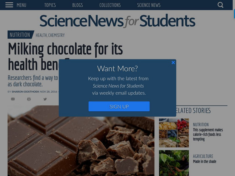 Science News for Students: Milking Chocolate for Its Health Benefits Article Science News for Students: Milking Chocolate for Its Health Benefits Article