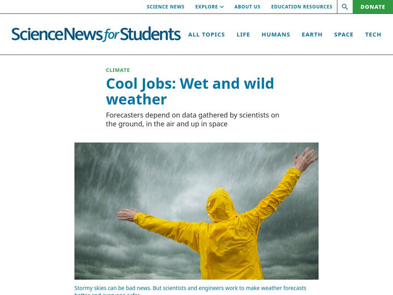 Science News for Students: Cool Jobs: Wet and Wild Weather Article Science News for Students: Cool Jobs: Wet and Wild Weather Article