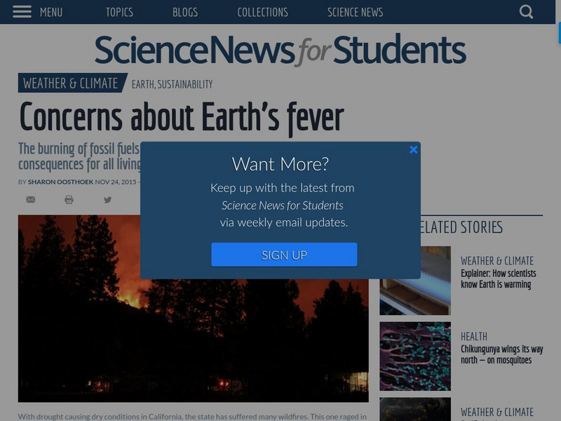 Science News for Students: Concerns About Earth's Fever Article Science News for Students: Concerns About Earth's Fever Article