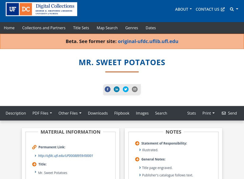 Baldwin Library: Mr. Sweet Potatoes Primary Baldwin Library: Mr. Sweet Potatoes Primary