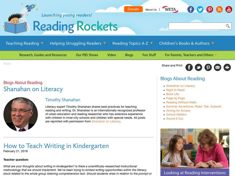 Reading Rockets: How to Teach Writing in Kindergarten Article Reading Rockets: How to Teach Writing in Kindergarten Article