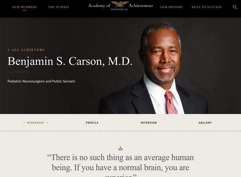 Academy of Achievement: Benjamin S. Carson, m.d. Pediatric Neurosurgeon Instructional Video
