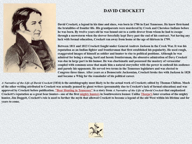University of Virginia: David Crockett Handout University of Virginia: David Crockett Handout
