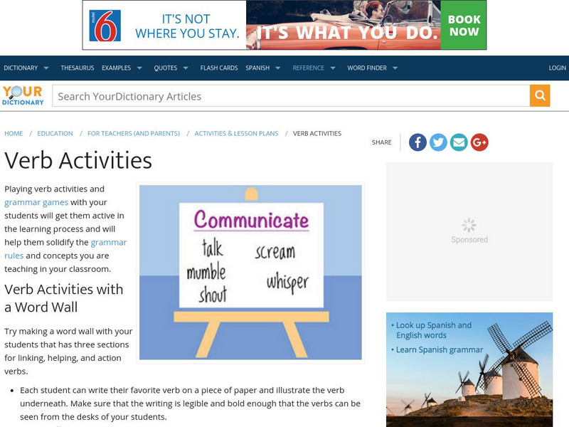 Your Dictionary: Verb Activities Article Your Dictionary: Verb Activities Article