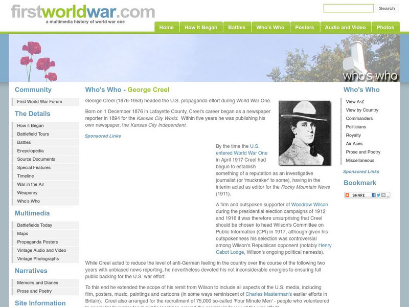 First World war.com: George Creel Handout First World war.com: George Creel Handout