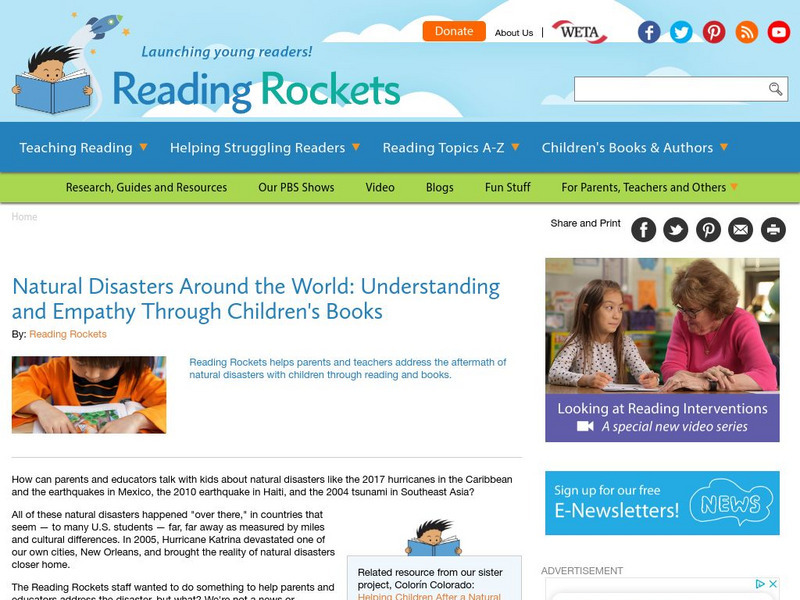 Reading Rockets: Natural Disasters Around the World: Understanding and Empathy Article Reading Rockets: Natural Disasters Around the World: Understanding and Empathy Article