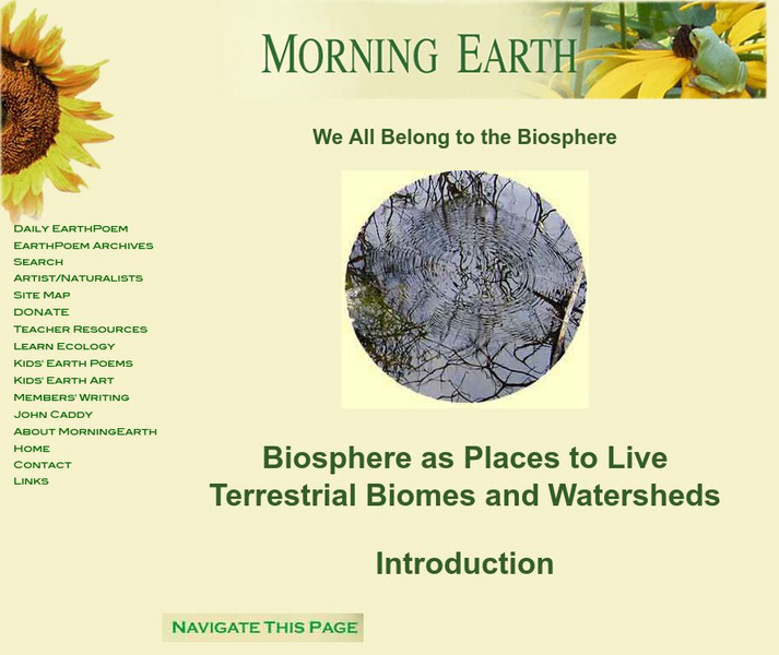 We All Belong: Biosphere as Place: Biomes and Watersheds Handout We All Belong: Biosphere as Place: Biomes and Watersheds Handout