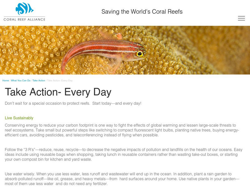 The Coral Reef Alliance: What You Can Do Activity The Coral Reef Alliance: What You Can Do Activity