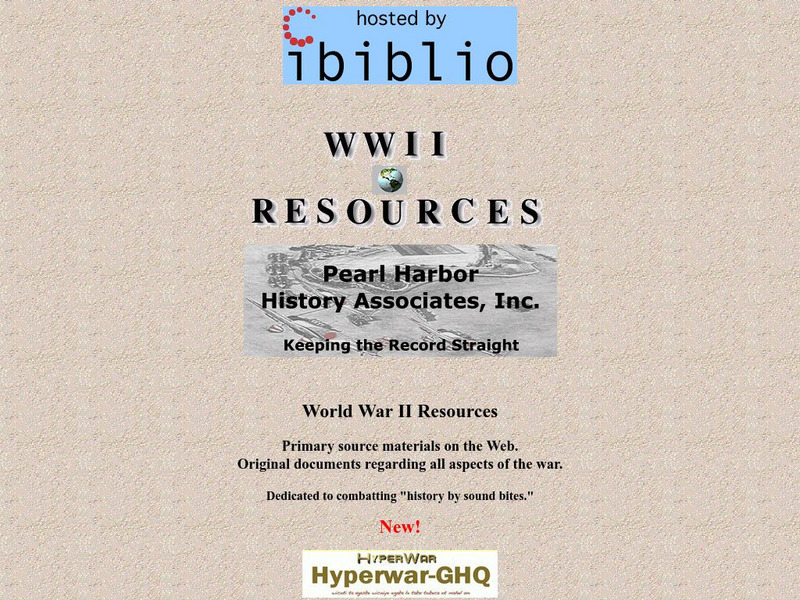 Ibiblio: Wwii Resources Website Ibiblio: Wwii Resources Website
