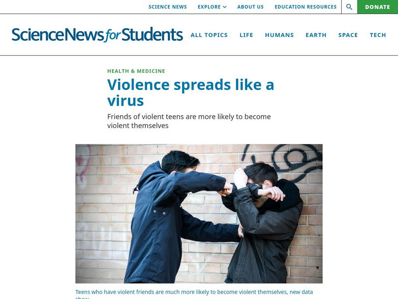 Science News for Students: Violence Spreads Like a Virus Article Science News for Students: Violence Spreads Like a Virus Article