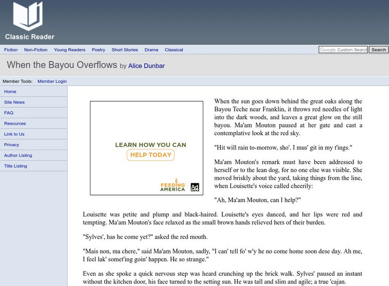 Classic Reader: "When the Bayou Overflows" by Alice Dunbar eBook Classic Reader: "When the Bayou Overflows" by Alice Dunbar eBook