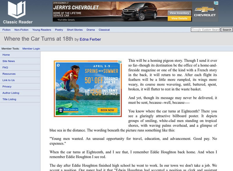 Classic Reader: "Where the Car Turns at 18th" by Edna Ferber eBook Classic Reader: "Where the Car Turns at 18th" by Edna Ferber eBook