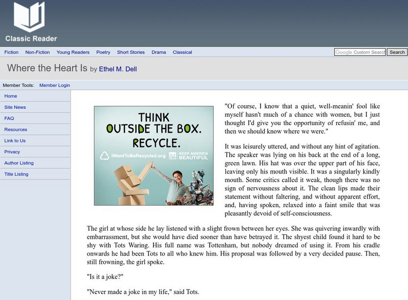 Classic Reader: "Where the Heart Is" by Ethel M. Dell eBook Classic Reader: "Where the Heart Is" by Ethel M. Dell eBook