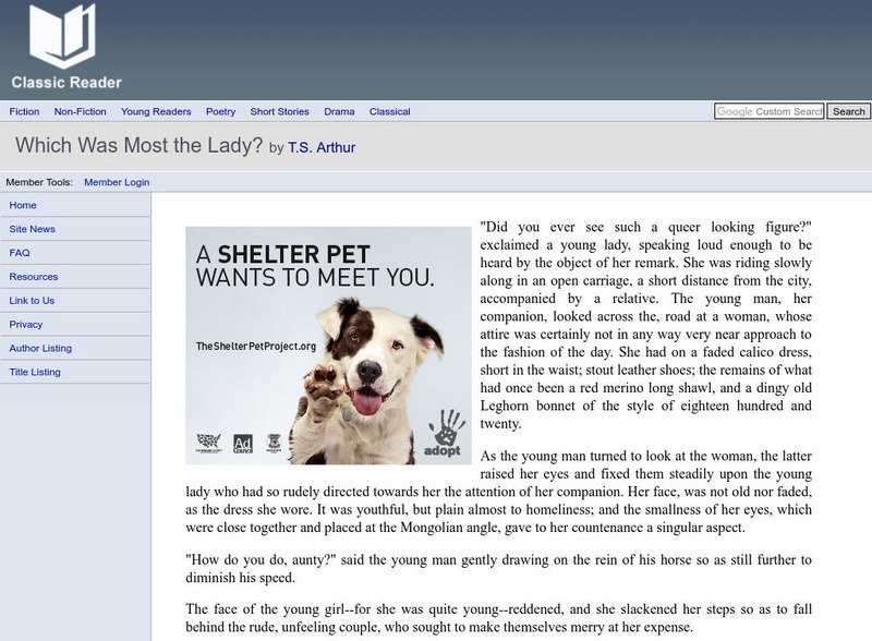 Classic Reader: "Which Was Most the Lady" by t.s. Arthur eBook Classic Reader: "Which Was Most the Lady" by t.s. Arthur eBook