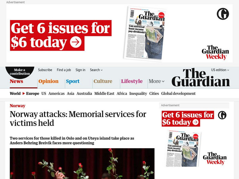 Guardian: Memorial Services for Victims Held Article Guardian: Memorial Services for Victims Held Article
