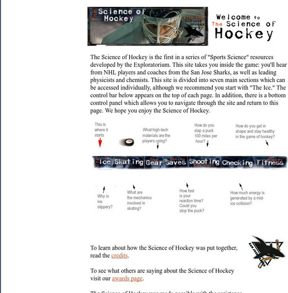 Exploratorium: The Science of Hockey Website Exploratorium: The Science of Hockey Website