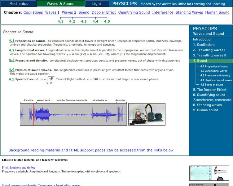 University of New South Wales: School of Physics: Physclips: Sound Unit Plan University of New South Wales: School of Physics: Physclips: Sound Unit Plan