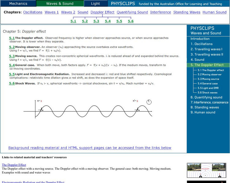 University of New South Wales: School of Physics: Physclips: Doppler Effect Unit Plan University of New South Wales: School of Physics: Physclips: Doppler Effect Unit Plan