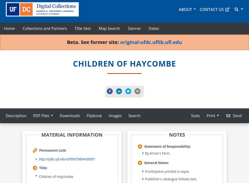 Baldwin Library: The Children of Haycombe by Annie S. Fenn Primary