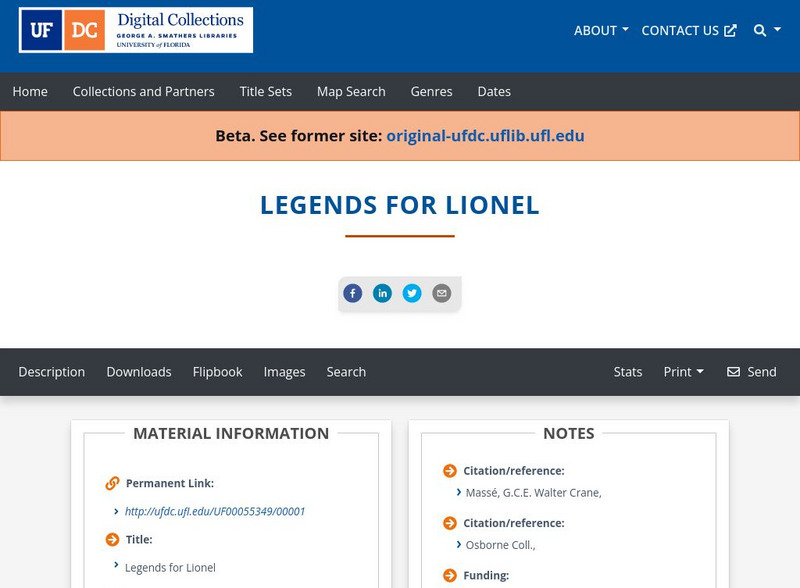 Baldwin Library: Legends for Lionel by Walter Crane Primary