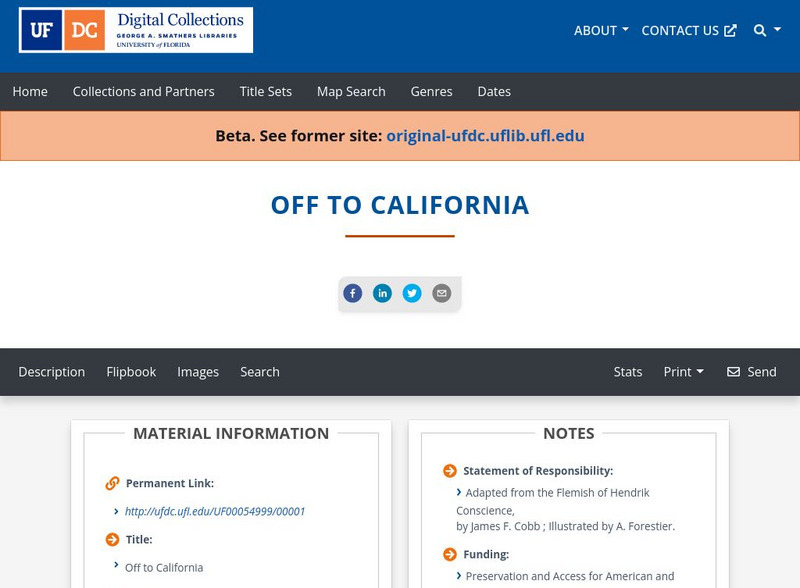 Baldwin Library: Off to California by James F. Cobb Primary