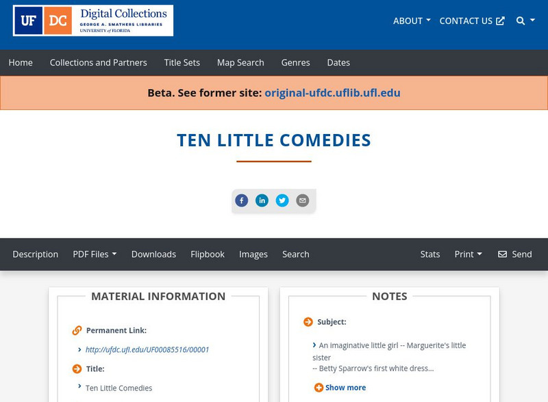 Baldwin Library: Ten Little Comedies Primary