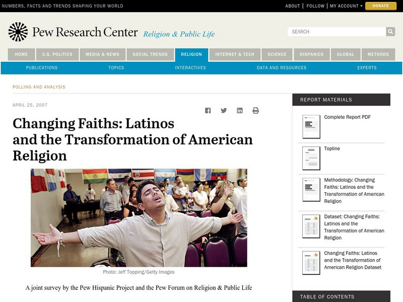 The Pew Forum: Changing Faiths: Latinos and the Transformation of Religion Website The Pew Forum: Changing Faiths: Latinos and the Transformation of Religion Website